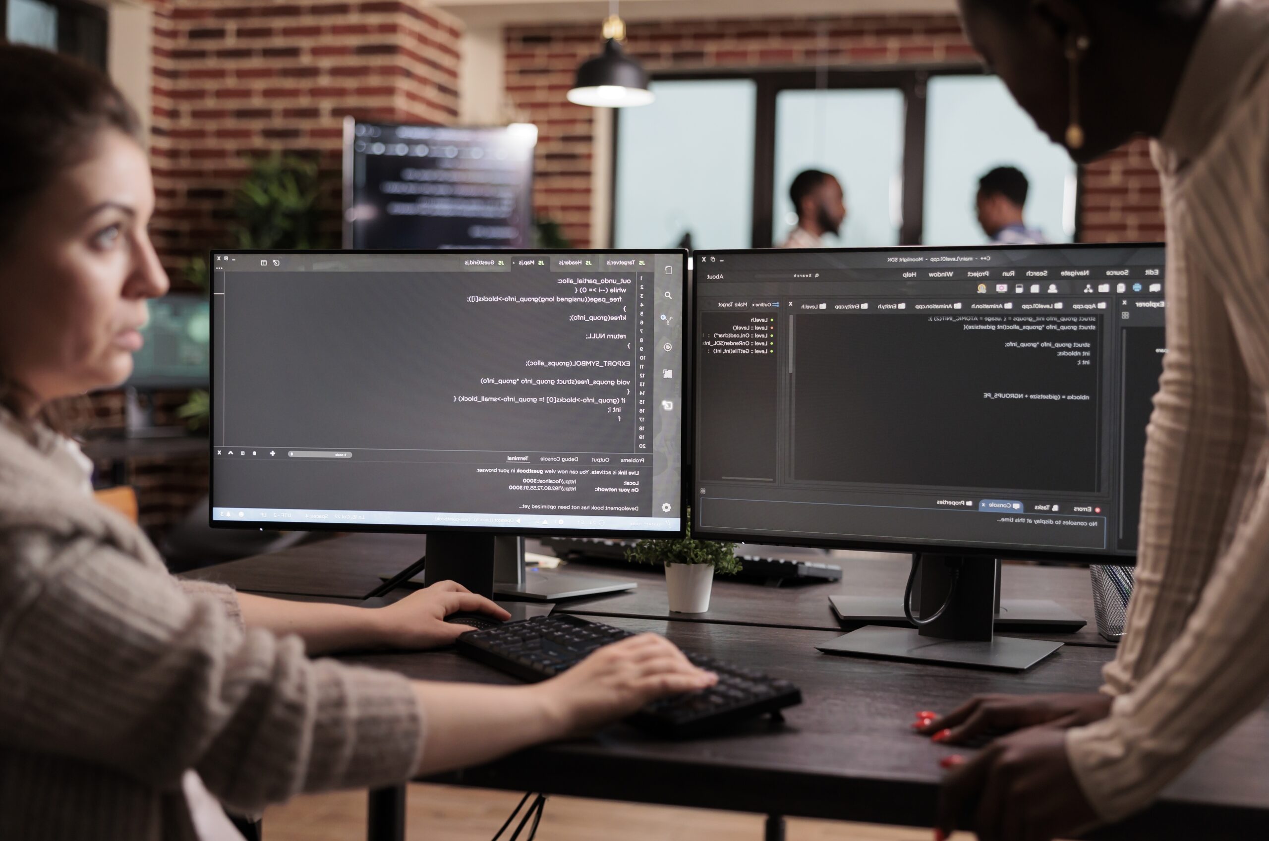 Diverse,Programming,Engineers,Developing,Html,Code,And,Cloud,Computing,In